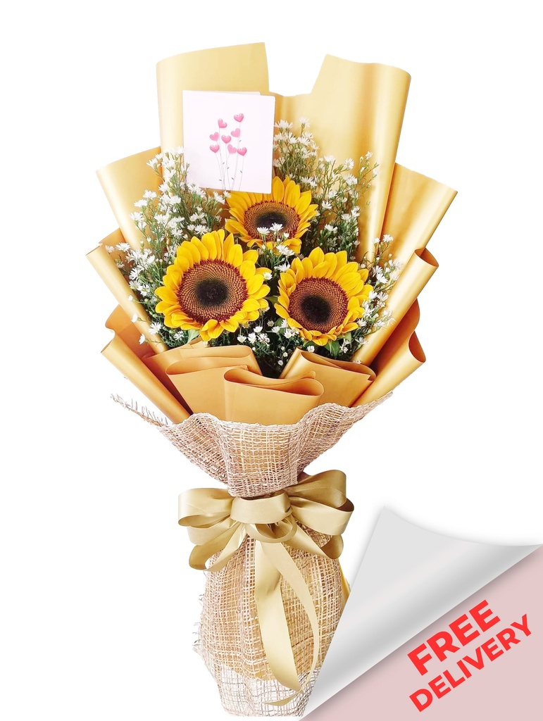 [3pcssunflower] Enchanted Buds Fresh Sunflower - 3pcs